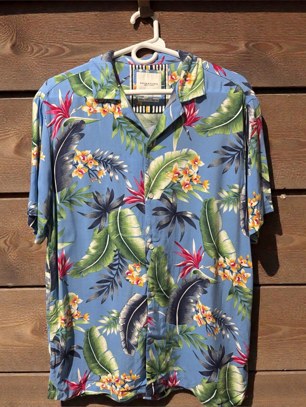 Denim & Flower Ricky Singh Men’s Size Large Hawaiian Button Down Shirt
